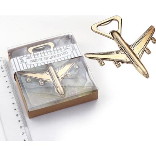 News 2 style Aluminum Alloy Antique Airplane Beer Bottle Opener Wedding Gift Party Favors Kitchen Tool LX6288