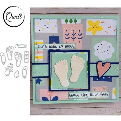 QWELL Footprint Metal Cutting Dies for Scrapbooking and Card Making Paper Embossing Craft New 2019 die cuts