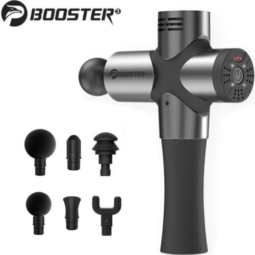Booster Pro 3 Handheld Deep Tissue Percussion Muscle Massage Gun with 6 Heads Quick Rechargeable Body Vibration Massage Gun