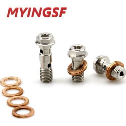 Titanium Ti Banjo Bolt M10 x 1.25 Pitch 25mm 30mm Thread For Brembo Single/Dual Brake Line