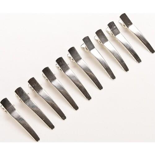 50 PCS Alligator Hair Teeth Clips 35mm For Bows Barrette Silver Metal Crocodile Clips For Holiday Crafts Wedding Gift