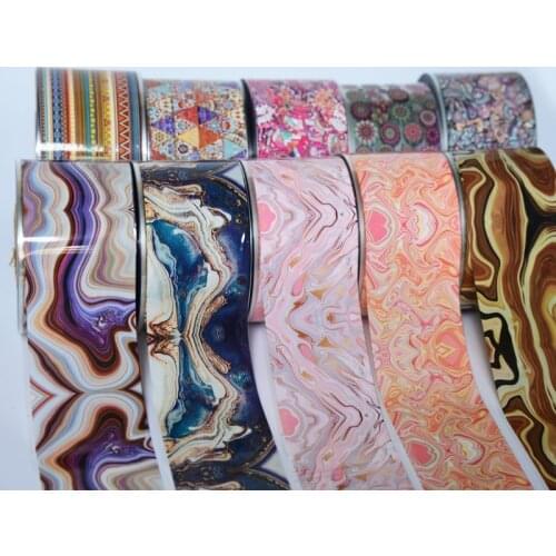 10 rolls Nail Foil Stickers Set Marble Boho StyleTransfer Foils Gilding Pattern Hot Stamping Foil Film Paper Nail Art Decoration