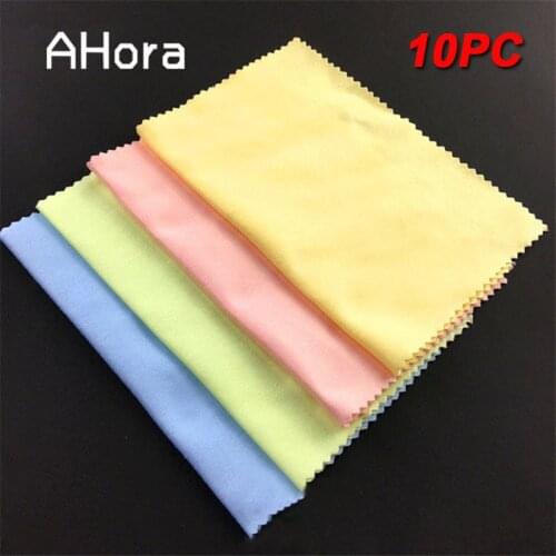 Ahora 10pcs Colorful Glasses Cleaning Cloth Tool Microfiber Lens Cleaner Sunglasses Eyeglasses Phone Screen Cleaning Clothes Wip