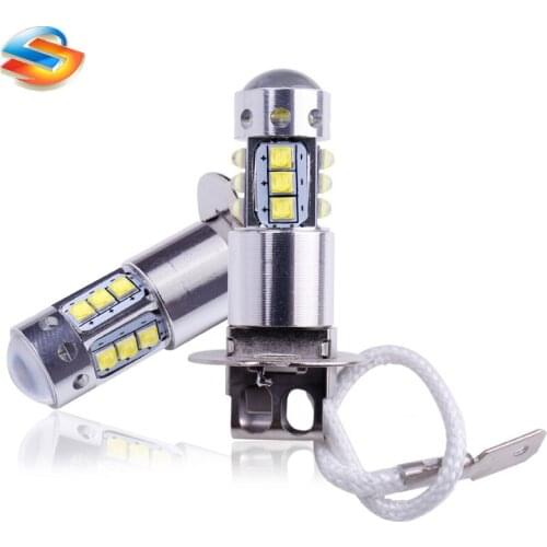 2Pcs 16SMD Car Fog Lights H3 Super Bright LED Bulb XBD White Auto Driving Daytime Running Lamp 12V 24V 6000K Car Products