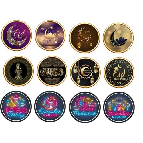 4Pcs 3D Luminous Sticker Ramadan Decoration Waterproof Eid Mubarak Eid Al-Fitr Kareem Muslim Wall Sticker For Living Room Decor