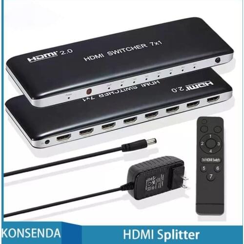 4K 60HZ HDMI Switch 7x1 4x1 3x1 HDMI 2.0 Switcher Audio Video Converter w/ IR Remote 3D for PS3 PS4 XBOX Computer PC to TV HDTV