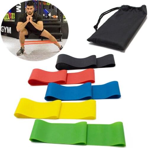 5 pcs Exercise Fitness Gum Rubber Resistance Bands Workout Training Pull Expander Pilates Elastic Bands Sport Gym Equipment