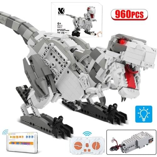 961Pcs Technical APP RC Mechanical Dinosaur Building Blocks Creator Remote Control Jurassic Dinosaur Bricks Toys For Children