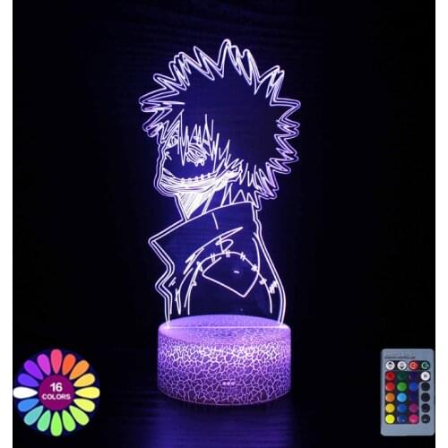 Acrylic 3D Lamp Anime My Hero Academia Figure LED Night Lights For Kids Child Girls Home Bedroom Decoration Holiday Gift Manga