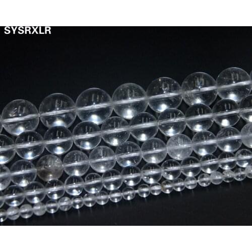 Free Shipping Natural Clear Rock Crystal Quartz Stone Beads For Jewelry Making DIY Bracelet Necklace 4 6 8 10 12 MM Strand 15