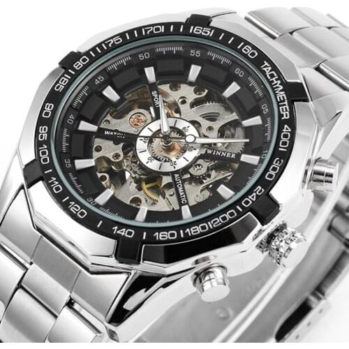 Fashion Winner Top Brand Watch Men Skeleton Automatic Mechanical Gold Vintage Man Mens Luxury