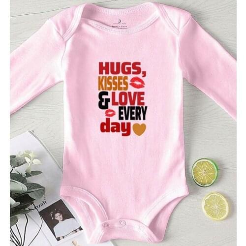 Jumpsuit Kids Autumn Toddler Girl Winter Costume Baby Girl Romper Cotton Infant Clothing Newborn Girl Outfit Printing Kiss Love