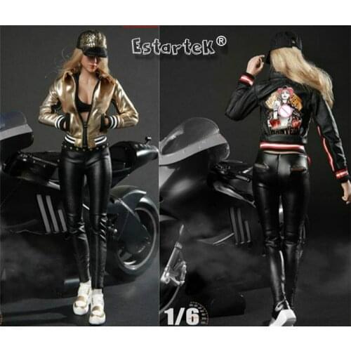 Estartek FG051 1/6 Locomotive Girl Costume Fashionable Motorcycle Girl Leather Suit for 12"Collectible Action Figures DIY