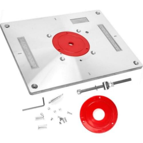 Aluminum Router Table Insert Plate Electric Wood Milling Trimming Machine Flip Plate With Cover For Woodworking Engraving DIY