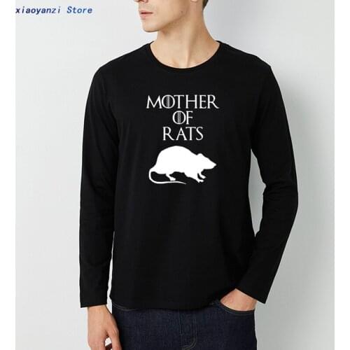 Spring Style Funny Mother of Rats Men T Shirt Streetwear Casual long Sleeve Print Cotton Hip Hop Casual O-Neck T-shirt Tops Tee