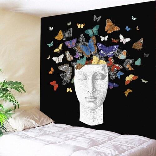 Retro Style Floral Tapestry Farmhouse Home Decoration Wall Hanging Tapestries Print Plant Butterfly Flower Decorative Tapestry