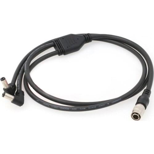 Hirose 4 Pin Male to Dual DC Y Splitter Cable for Lectrosonics Atomos Shogun Inferno KiPRO LCD Monitors