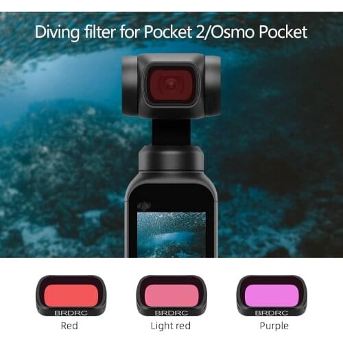 Handheld Gimbal Accessories for DJI Pocket 2/Osmo Pocket Waterproof Oil-prooScratch-prooff Diving Red/Purple/Pink Lens Filter
