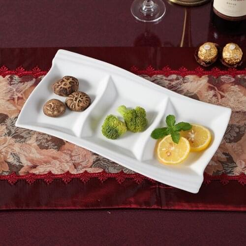 Three case plate ceramic plate cake plate dish idea Western dish rectangular Nagajo Zushi bread tableware