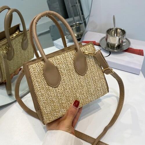 Summer New Ladies Shoulder Bag Women Soft Patchwork Crossbody Female Small Square Messenger Bag Beach Travel Bag