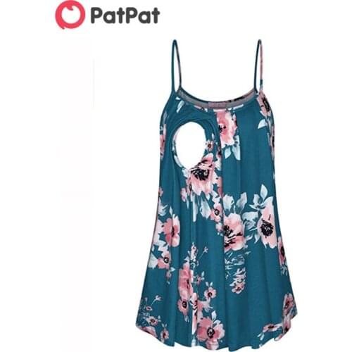 PatPat 2020 New Summer Sassy Floral Print Nursing Camisole Breastfeeding skirt Clothes Mom Clothing