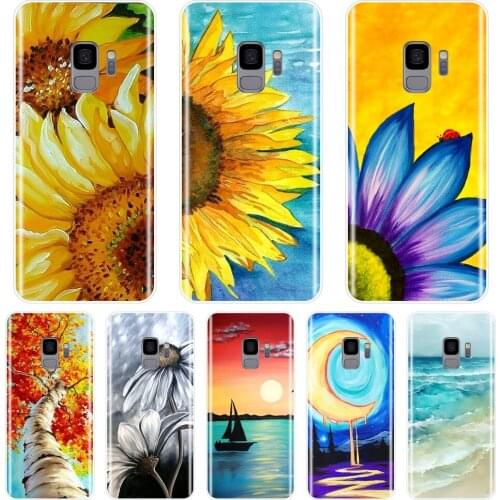Soft Phone Case For Samsung Galaxy Note 9 8 5 4 Art Sunflower Silicone Back Cover For Samsung Galaxy S8 S9 Plus S5 S6 S7 Edge