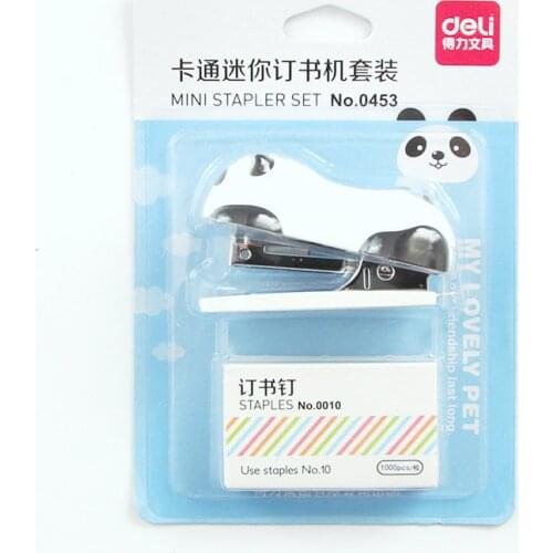 Mini stapler set with 1000pcs No.10 staple Cartoon panda binding Stationery office accessories school supplies grapadora A6784