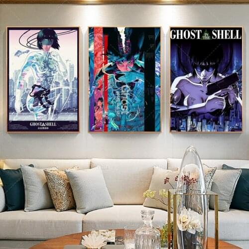 Wall Art Canvas Painting Modular Ghost In The Shell Fight Police Anime Pictures Prints Home Decor Nordic Poster For Living Room