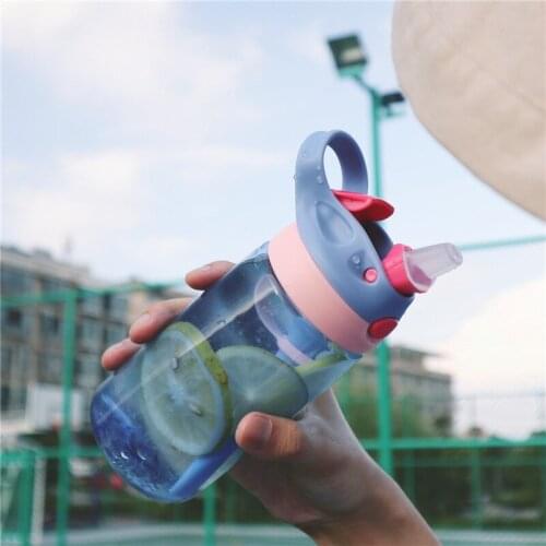 New Creative Childrens Leisure Straw Water Bottle Plastic Bottle Outdoor Sports Mountaineering Water Bottle