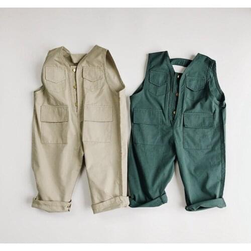 2020 New Spring Summer Baby Girl Cotton Romper Jumpsuits Clothes Set Toddler Kids Boys Sportswear Overall Autumn Cargo Clothes