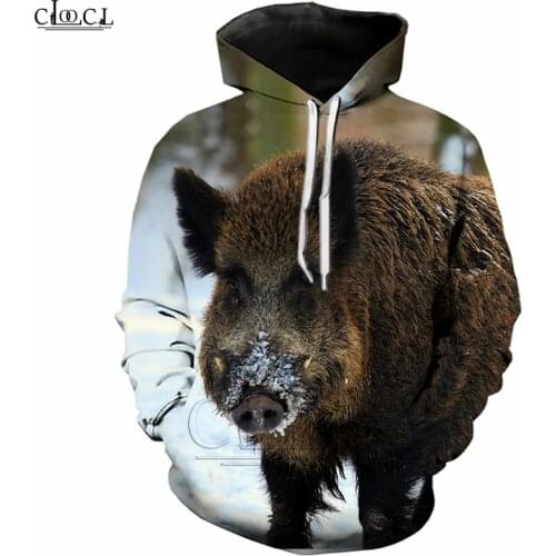 New Wild Animal Wild Boar Hoodie Men/Women 3D Print Funny Swine Hoodies Harajuku Tracksuit Pet Pig Streetwear Tops T272