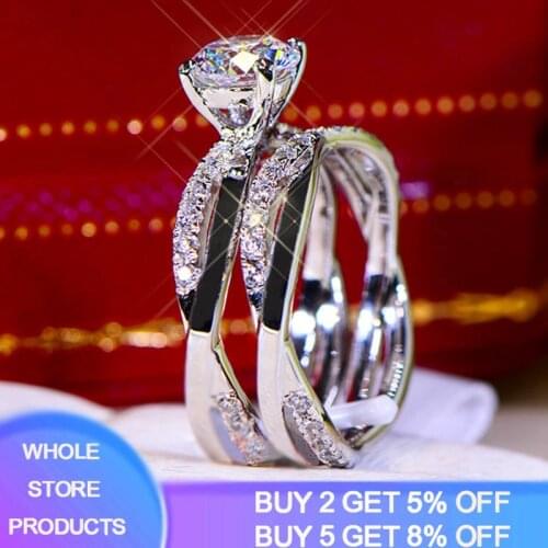 YANHUI New Trendy Style Stacking Rings Real 925 Solid Silver Wedding Band Rings for Women Fashion Jewelry Girl Gift JZ032