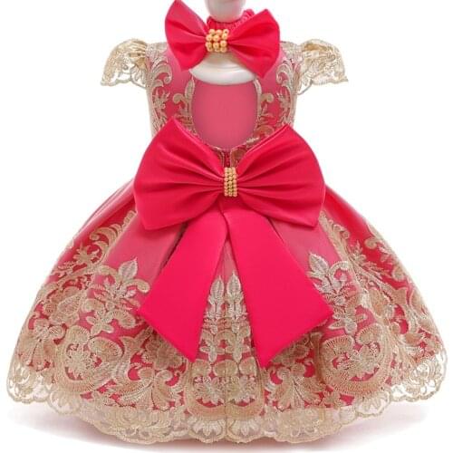 1st Birthday Dress for Baby Girls Clothes Bowknot Baby Princess Dress Party Christening Gown Infant Girls Christmas Dress