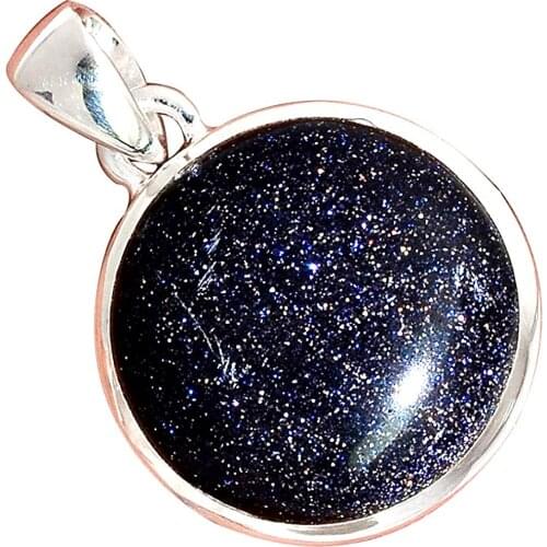 Genuine BLUE SUN STAR Pendant 925 Sterling Silver, 32 mm, AP6589