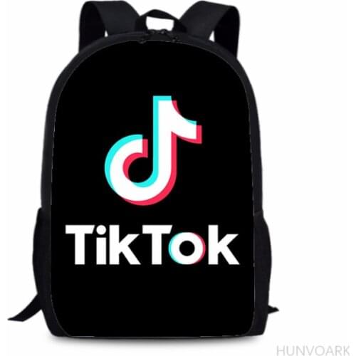 11/13/16 inch TikToK Printing Satchel Laptop Rucksack Backpack Student School Shoulder Bag Pencil Bag Teenager Travel
