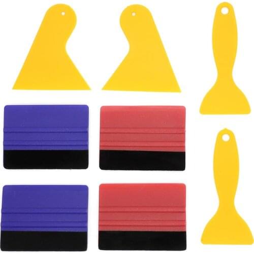 Felt Edge Squeegee Car Wrapping Tool Kits 4" Vinyl Wrap Squeegee Applicator Tool for Car Window Tint, Wallpaper, Decal Sticker