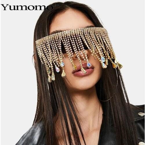 Oversized Sunglasses Women Rhinestone One Piece Sun Glasses Mask Big Frame Goggles Eyewear Diamond Unisex Shades UV400 Oculos
