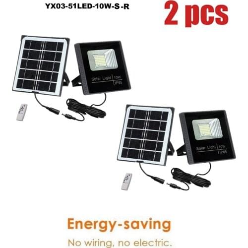 2pcs 51leds solar Lights Outdoor smart on at night Wall Sconces Lamps with Remote Control Security Garden floodlight spotlight s