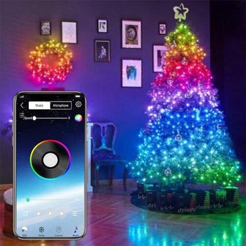 USB LED String Light Christmas Tree Decoration Colorfull Personalized Bluetooth Strip Light APP Control Waterproof Outdoor Light