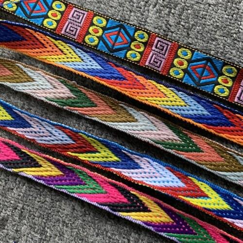 3YARD 2.2-2.8CM Geometric Arrow Ethnic Embroidered Lace Trim Jacquard Ribbon For Garment Accessories DIY Craft Making