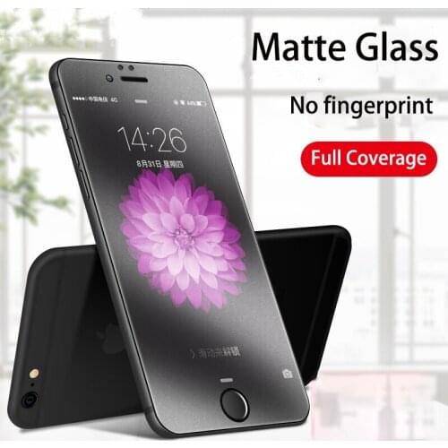 9H Hard Tempered Glass For iPhone X XS XR 11 Pro Max No Fingerprint Matte Phone Glass For iPhone SE 6 6S 7 8 Plus Full Cover