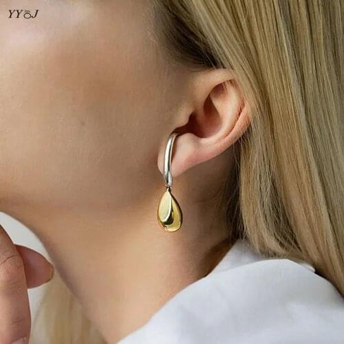 Waterdrop hanging earrings for women teardrop designer earrings contrast color trendy women jewelry 2021 wholesale