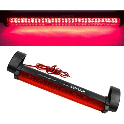 YCCPAUTO 1Pcs Red LED Car Additional Brake Lights 24LED 12V Vehicle Third brake Light Bar Auto Truck Rear Parking Lamp