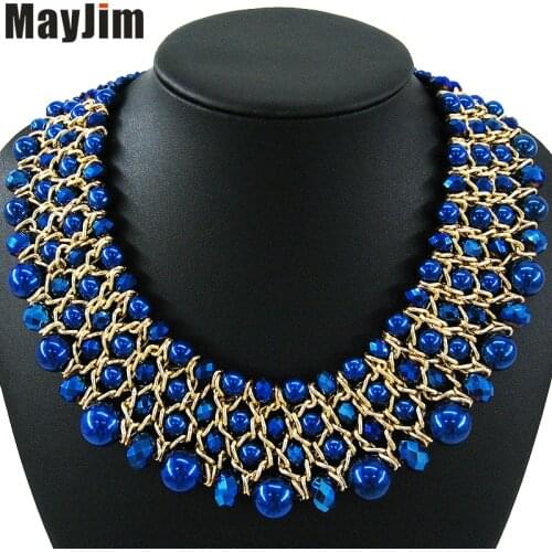 MayJim Statement Necklaces 2017 pearl jewelry vintage big crystal necklaces & pendants statement necklaces Women accessories