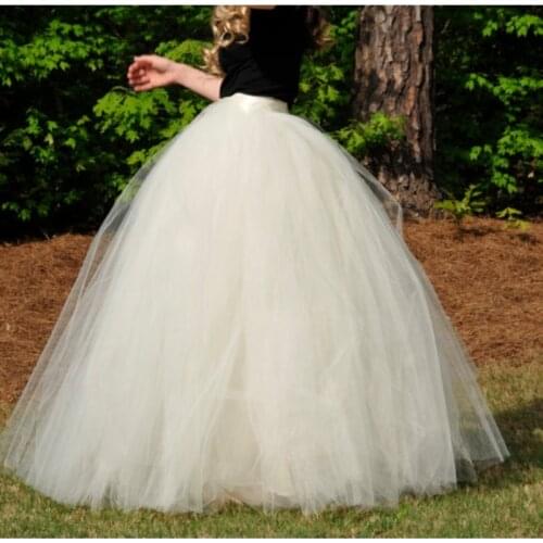 High End Very Lush Long Tulle Skirts For Bridal Custom Made Fashion Tutu Skirt Women Christmas Saias Zipper Adule Tutu Skirt