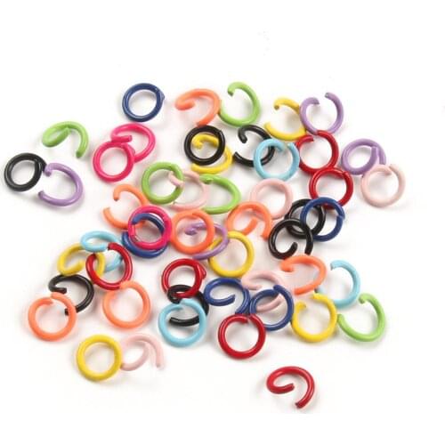 1.2x8mm Colorful Metal Open Loops Jump Rings Split Ring Connectors for Jewelry Making DIY Accessories Supplies 100pcs