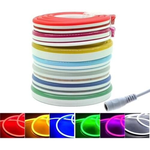 12V Neon Soft Bar Silicon Tube LED Strip Light Waterproof SMD 2835 120LEDs/m Sign Rope Flexible LED Neon Lights For Home Decor