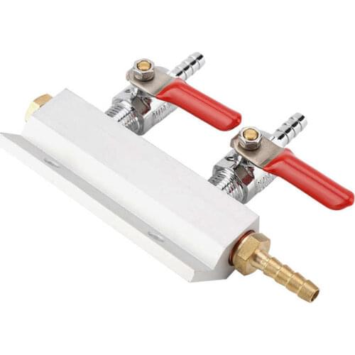 2-Way Splitter CO2 Beer Gas Manifold/Distributor Check Valve Regulator Home