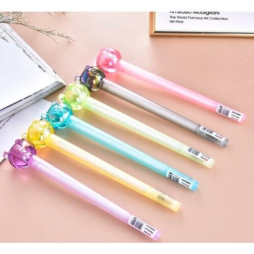 40 pcs/lot Cartoon Colorful Bear Gel Pen Cute 0.5 mm black ink Neutral Pen School Office writing Supplies Promotional Gift