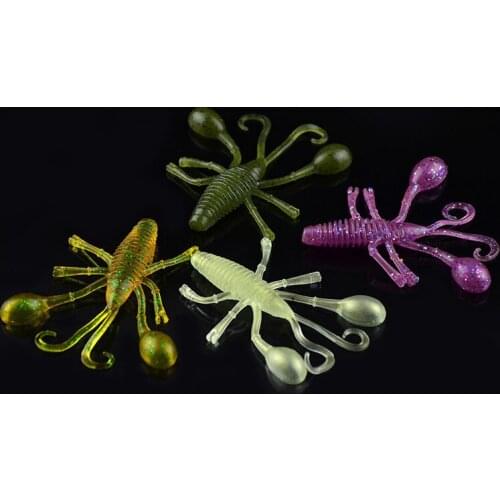 40pcs 6.7cm 5g soft smell pike worm prawn silicon baits lure , Fragrance nymph artificial swim shrimp with big hammer prawn